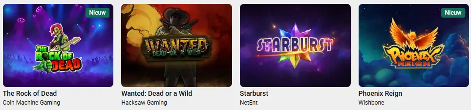 Studio’s en providers UNIBET CASINO
